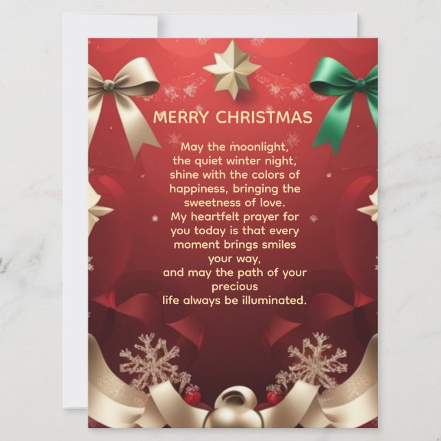 Faire-part Merry Christmas Greeting Card with Festive Ribbons (Devant)