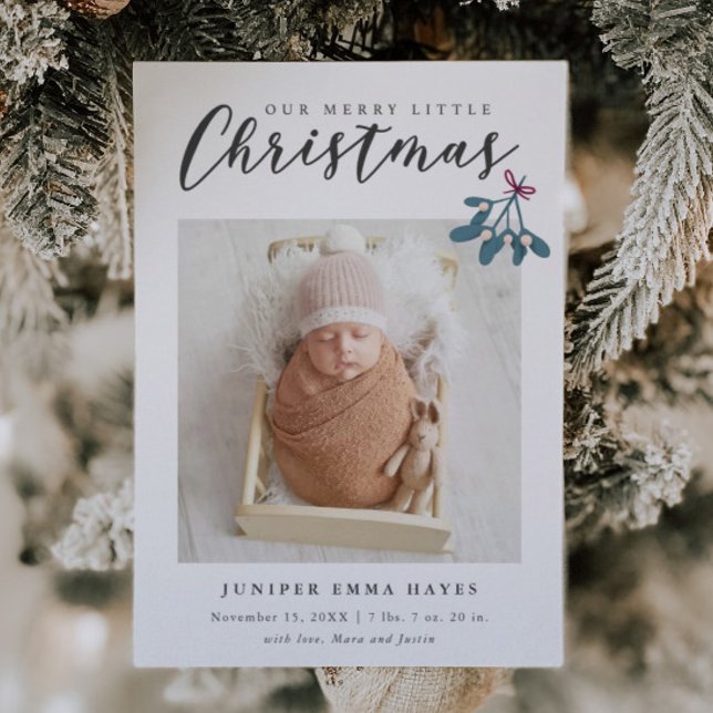 Faire-part Merry Little Christmas Mistletoe Baby Photo Naissa (Créateur téléchargé)
