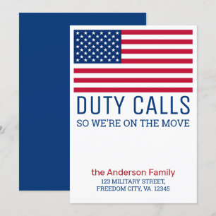 Faire-part Militaire Nous avons déplacé PCS Déplacer Armée dr