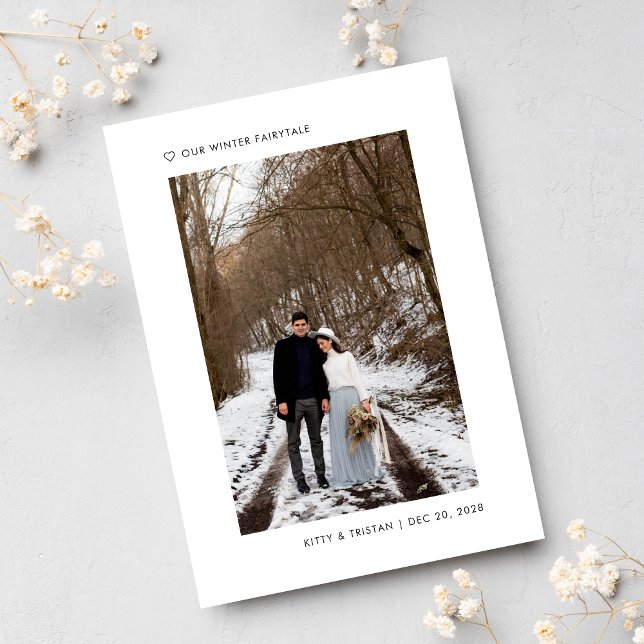Faire-part Minimal moderne Nous Avons Elopé Mariage d'hiver d (Créateur téléchargé)