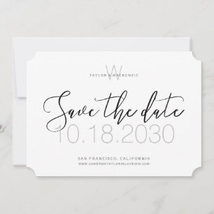 Faire-part minimaliste à monogramme moderne