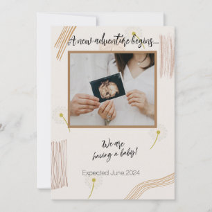 Faire-part minimaliste de grossesse beige neutre