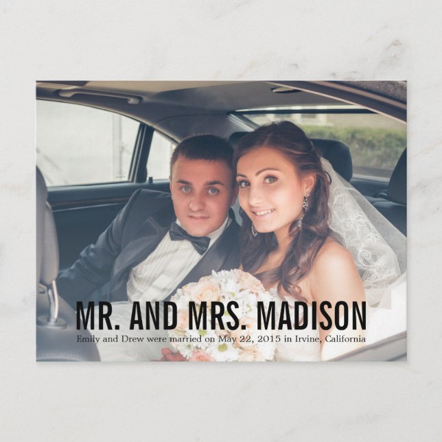 Faire-part minimaliste moderne - Noir (Devant)