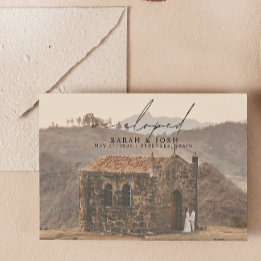 Faire-part Minimaliste moderne Nous avons Elopé Script Mariag