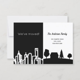 Faire-part Minimaliste noir blanc ville pays que nous avons d