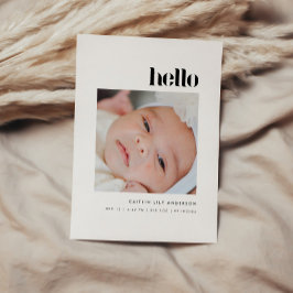 Faire-part Minimalistic Bold "Hello" 5-Photo Baby Birth