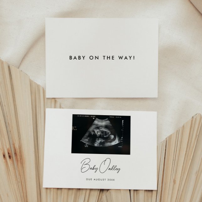 Faire-part Minimalistic Script "Baby On The Way!" Pregnancy (Créateur téléchargé)