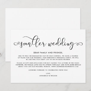 Faire-part Mise à jour de mariage Mariage plus intime