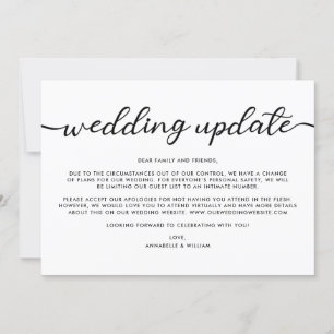 Faire-part Mise à jour de mariage Mariage plus intime