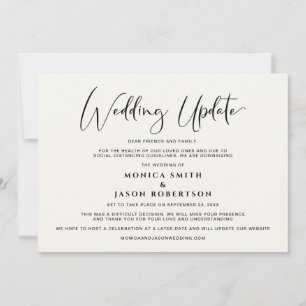 Faire-part Mise à jour de mariage plus intime Changement de p