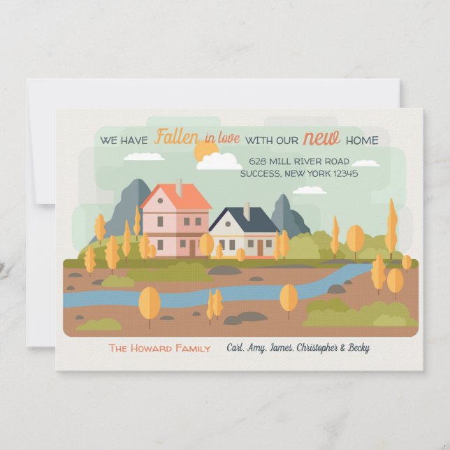 Faire-part mobile de paysage d'automne (Devant)