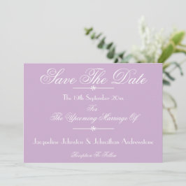 Faire-part Modern Chic Script Nom Mauve Enregistrer La Date