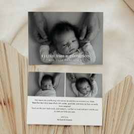 Faire-part Modern Full Photo Black & White Baby Birth