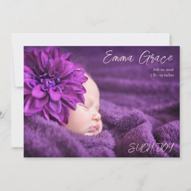 Faire-part Modern Minimal Two Photo Birth Announcement (Devant)