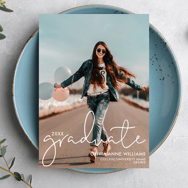 Faire-part Modern Script College Graduate (Créateur téléchargé)