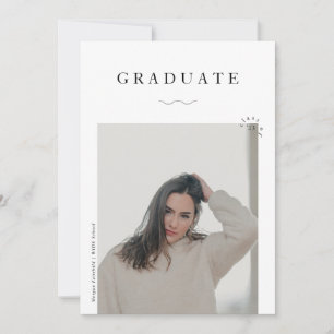 Faire-part Moderne 2 Photo noir & blanc Graduation