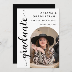 Faire-part Moderne Chic Script Graduation Open House