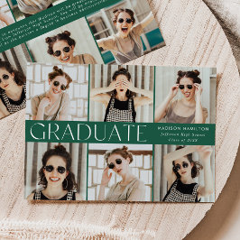 Faire-part Moderne Classic Green 12 Diplôme photo