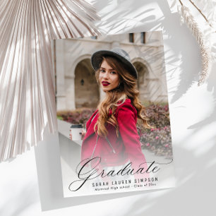Faire-part moderne de graduation calligraphique