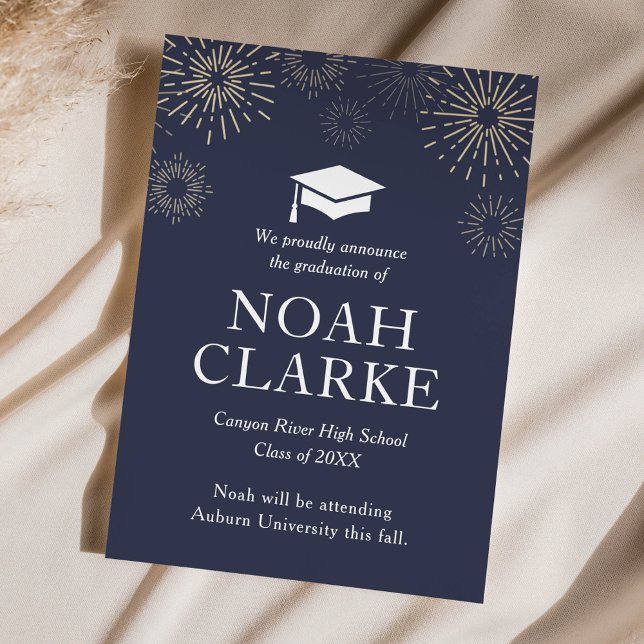 Faire-part moderne de graduation Fireworks (Créateur téléchargé)