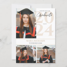 Moderne Design 3 Photo Collage Blanc Graduation