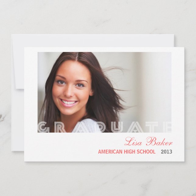 Faire-part moderne d'obtention du diplôme de (Devant)