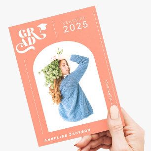 Faire-part Moderne élégante typographie photo année diplômée