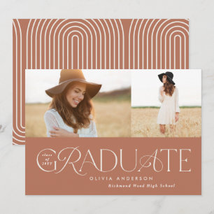 Faire-part Moderne en terre cuite géométrique 2 graduation ph