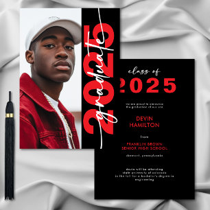 Faire-part moderne Gras Red Typography Grad