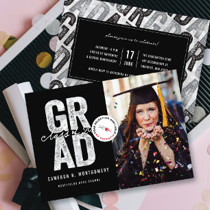 Faire-part Moderne Gras Silver GRAD Design de la photo Gradua