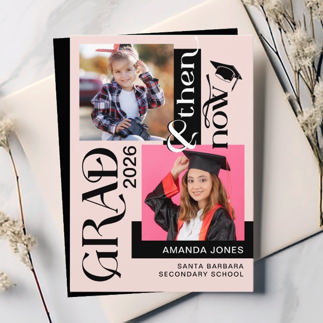 Faire-part Moderne maintenant & puis Graduation 2 Photo (Créateur téléchargé)