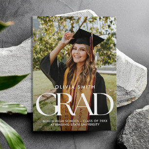 Faire-part Moderne minimaliste Chic Photo Graduation