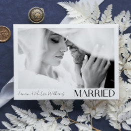 Faire-part Moderne minimaliste marié 3 Mariage de script phot