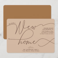 Moderne Nouvelle Maison Calligraphie Taupe Moving