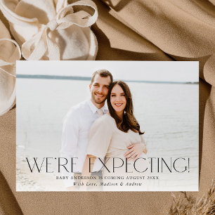 Faire-part Moderne, on s'attend à une grossesse photo