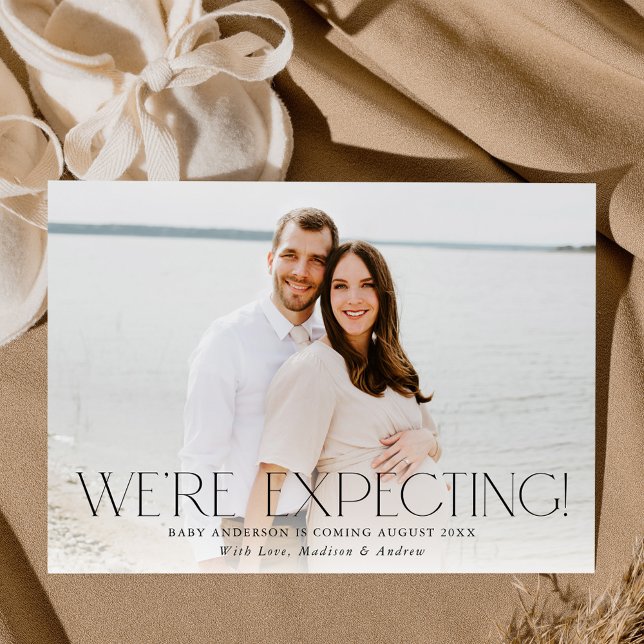 Faire-part Moderne, on s'attend à une grossesse photo (Créateur téléchargé)