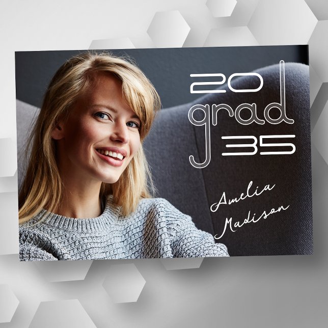 Faire-part Moderne tendance Transparent High Tech Photo Grad (Available in high quality print or instant download for quick messaging, email or self printing.)