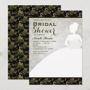Faire-part modernes de mariée camouflage pour la d