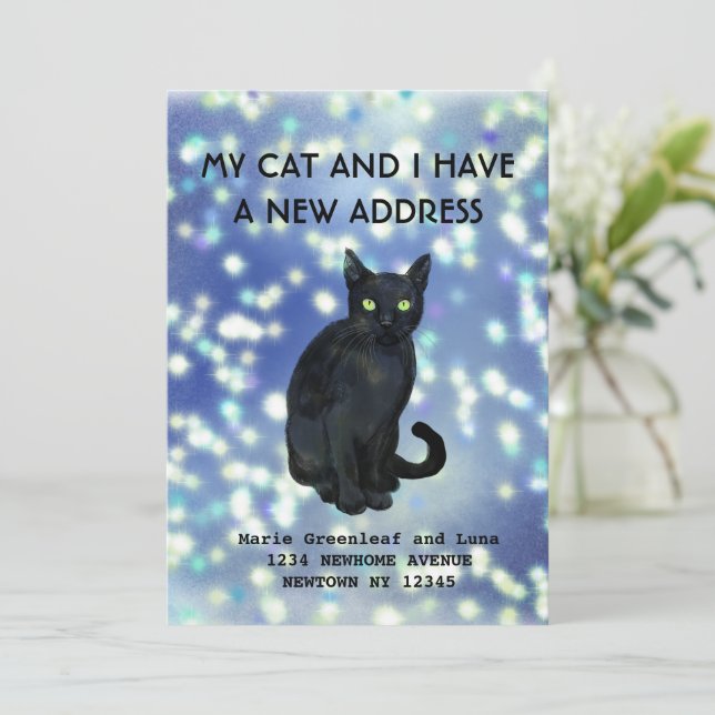 Faire-part Moi et mon chat avons fait une Annonce (Debout devant)