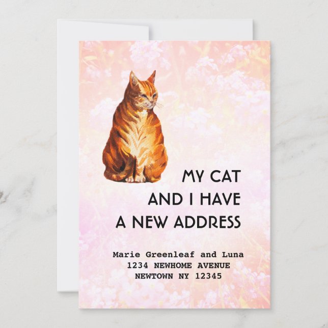 Faire-part Moi et mon chat avons fait une Annonce (Devant)