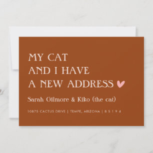 Faire-part Mon Chat et moi avons une nouvelle adresse Boho Mo