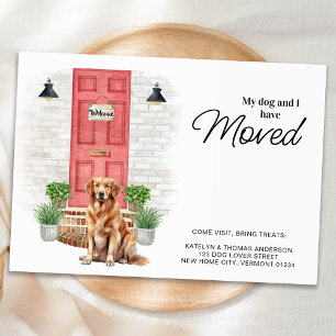 Faire-part Mon chien et moi avons déménagé Golden Retriever M