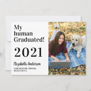 Faire-part Mon Humain Diplômé Funny Dog Classe De 2021 Photo