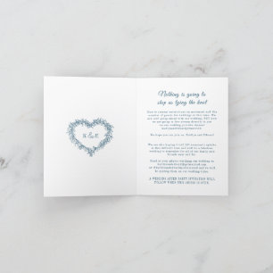 Faire-part Monogramme bleu blanc mistletoe mariage flux en di