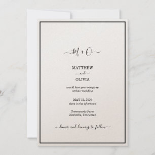 Faire-part Monogramme de calligraphie élégant moderne de mari