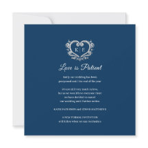 Monogramme de cœur annulé mariage amour patient bl