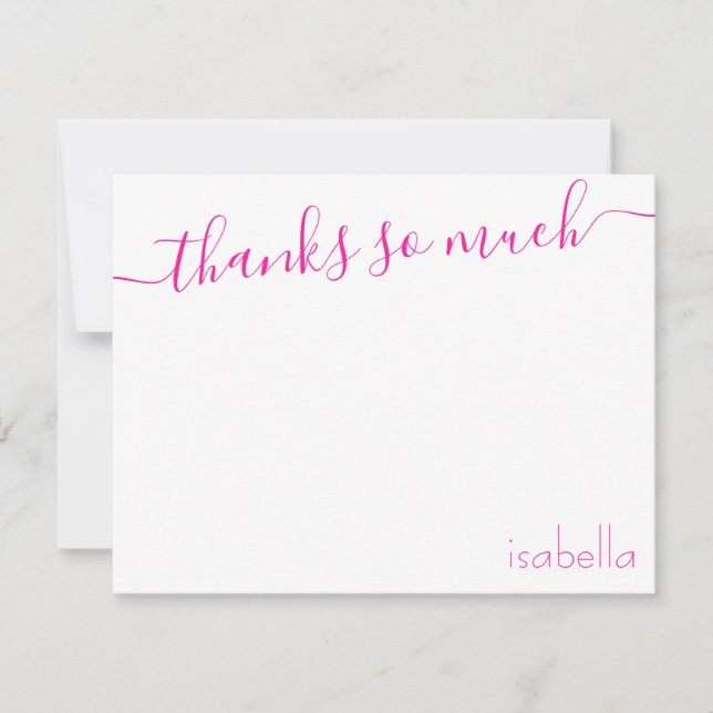 Faire-part Monogramme Pink Magenta Élégant Script (Devant)