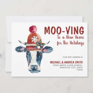 Faire-part Moo-ving Nouvelle Maison Noël Vacances Vaches de N