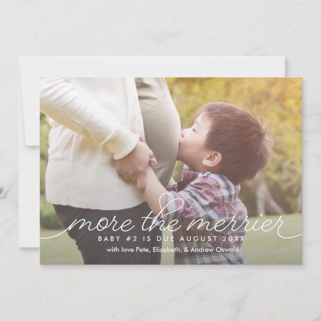 Faire-part More the Merrier Pregnancy Announcement Card (Devant)