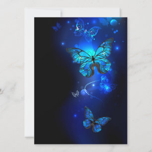 Faire-part Morpho Butterfly in the Dark Background